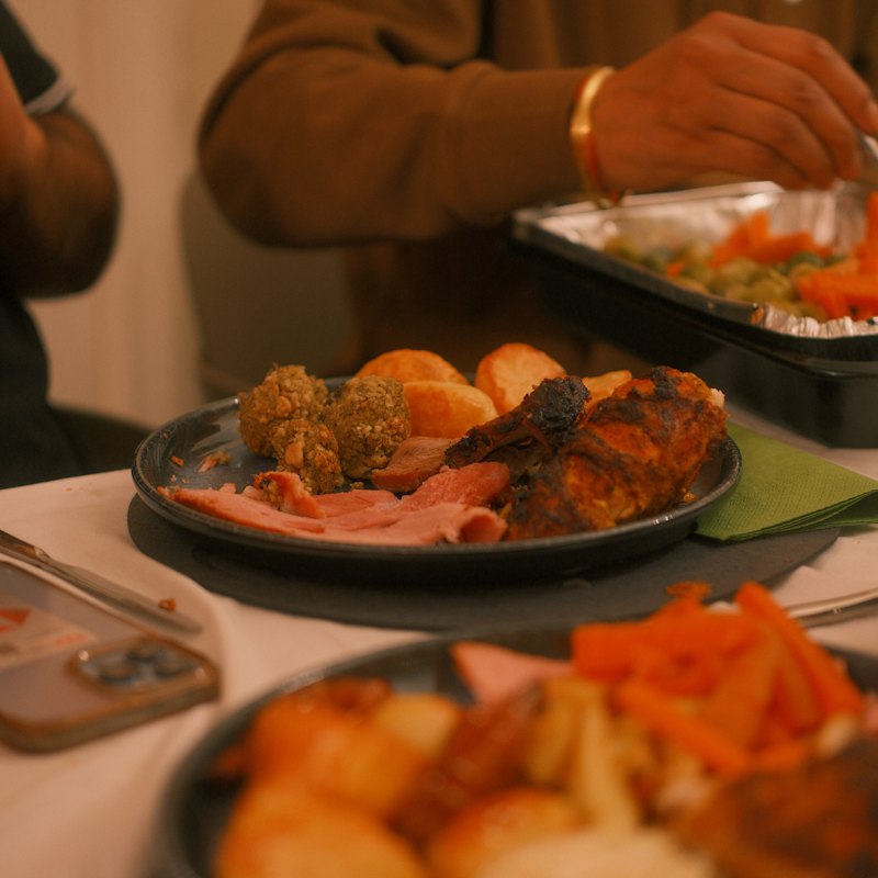 Roast meat with vegetables